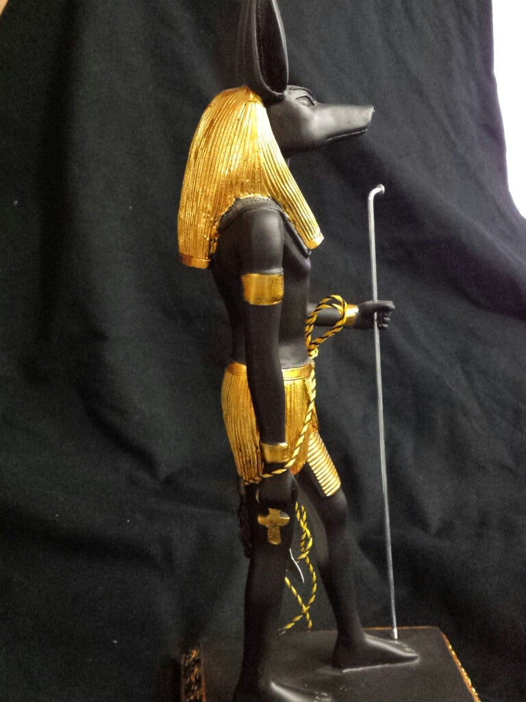 anubis-statue-black-gold-with-staff-28.5-cm-tall-hand-made-in-egypt