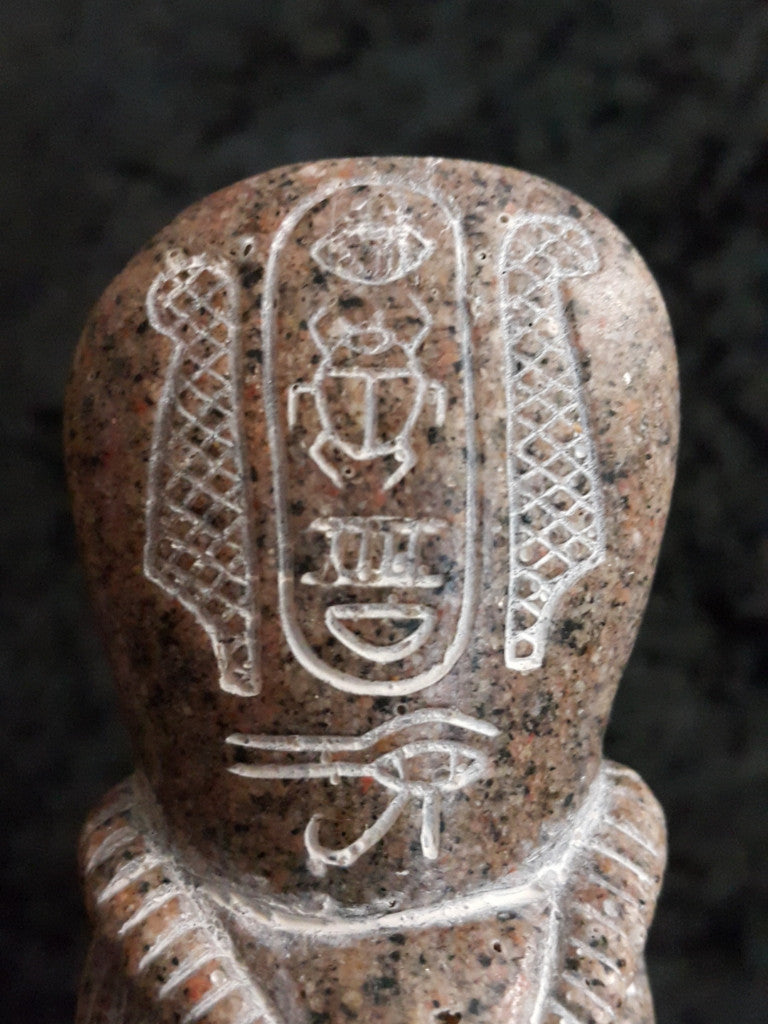 Aswan Granite Khnum  Statue Medium. Made in Egypt by Semed.