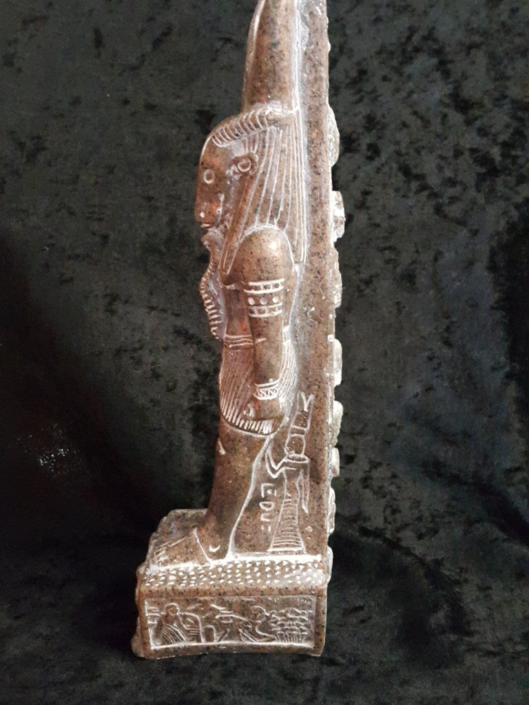 Aswan Granite Khnum  Statue Medium. Made in Egypt by Semed.