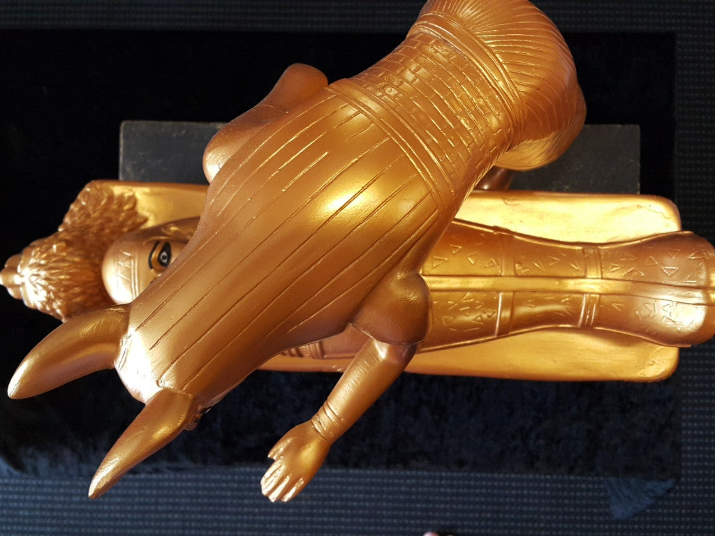 Anubis in the rite of Mummification. Gold and Black Made in Egypt 43cm tall