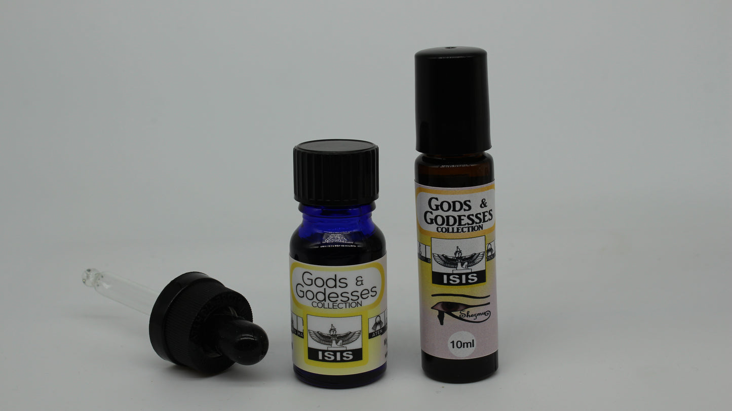 Shezmu Egyptian Gods and Goddess ISIS Pure Essences Oils 10ml dropper/9ml Roll-on. Imported from Egypt