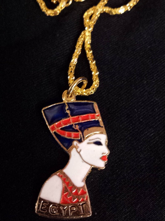 brass-and-enamel-necklace-nefertiti-with-chain-handmade-in-egypt
