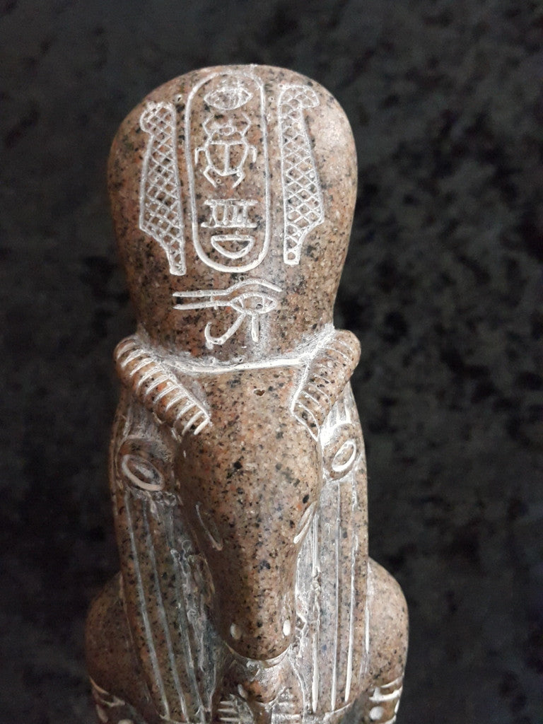 Aswan Granite Khnum  Statue Medium. Made in Egypt by Semed.