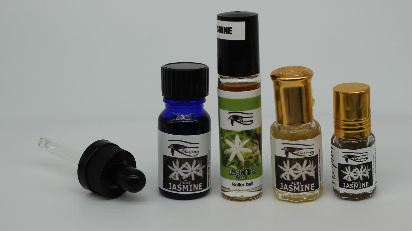 Shezmu PURE JASMINE Egyptian Essences Oils 10ml Dropper/9ml roller Imported from Egypt