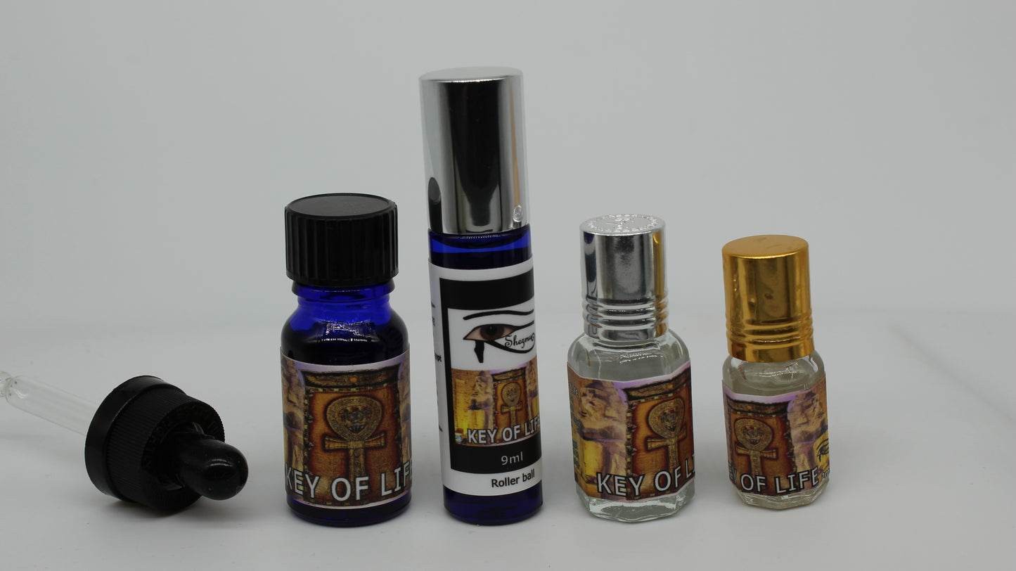 Shezmu PURE Key of Life Egyptian Essences Oils 10ml Dropper, 9ml,5ml,2ml roller Imported from Egypt