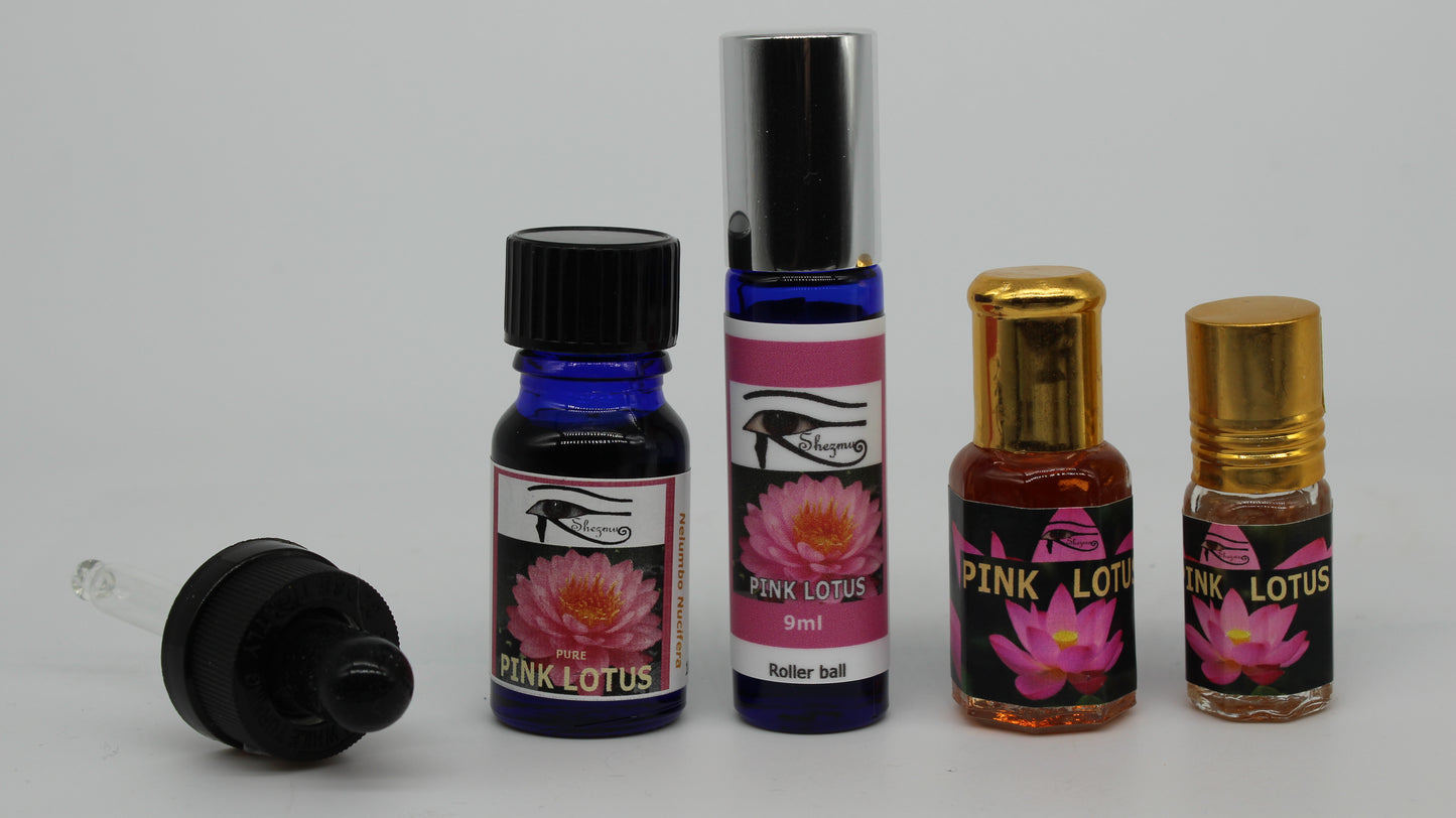 Shezmu PURE Sacred Pink Lotus Egyptian Oils Essences 10,9,5,2ml roll-on/dropper Egypt