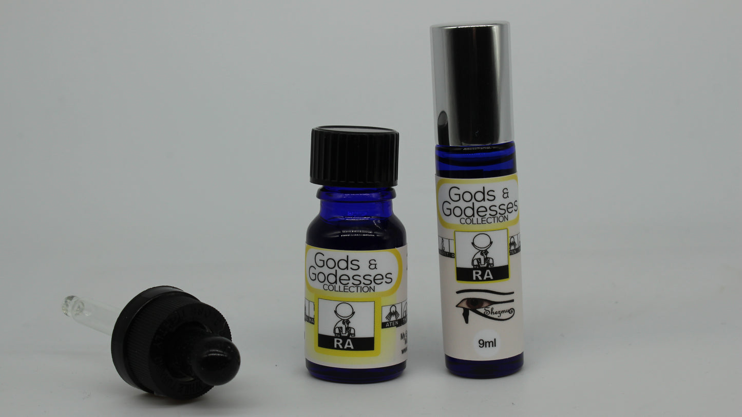 Shezmu Egyptian Gods and Goddess RA  Pure  Essences Oils 10ml dropper/9ml roller. Imported from Egypt