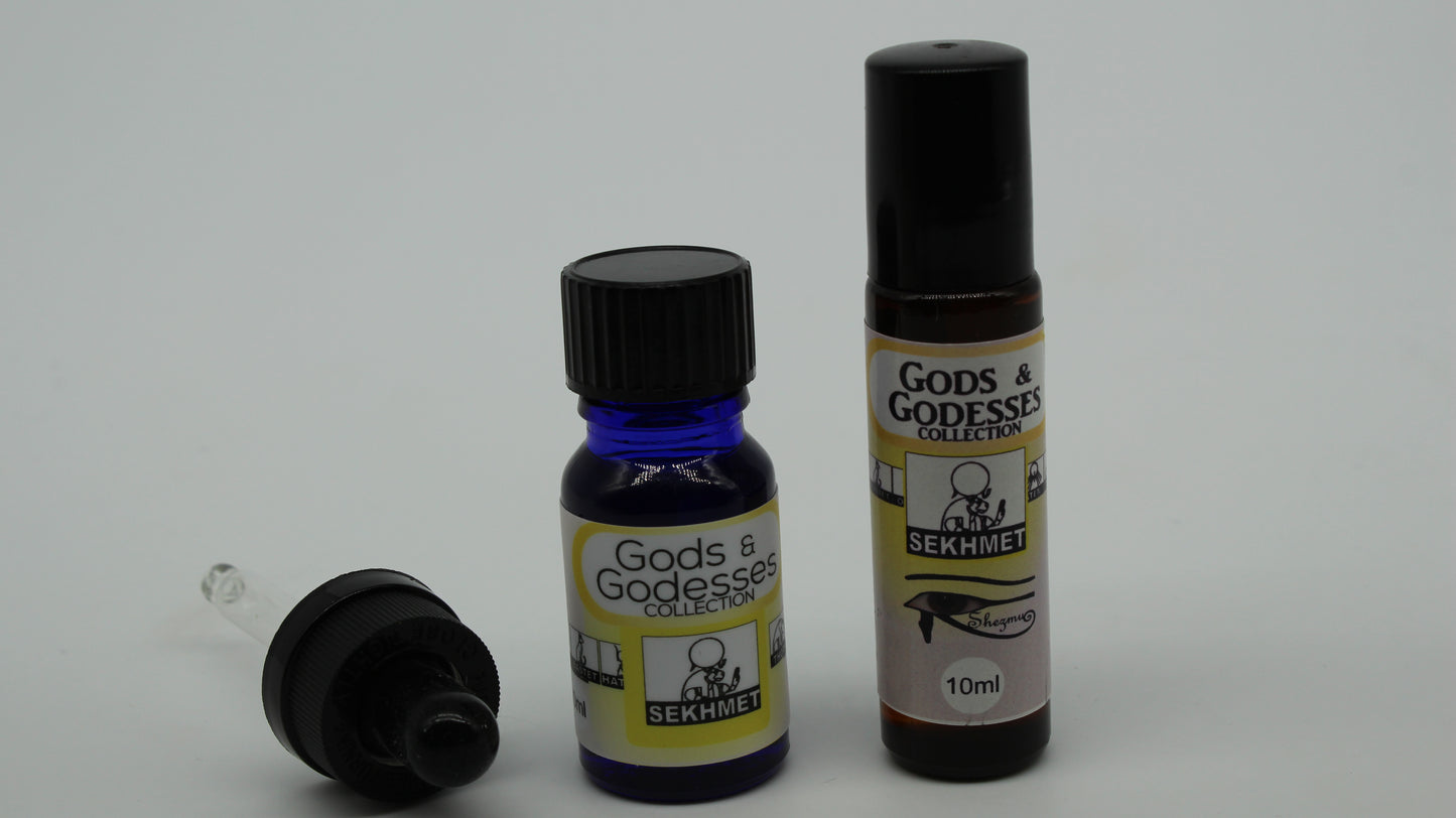 Shezmu Egyptian Gods and Goddess SEKHMET  Pure  Essences Oils 10ml dropper/9ml Roll-on. Imported from Egypt
