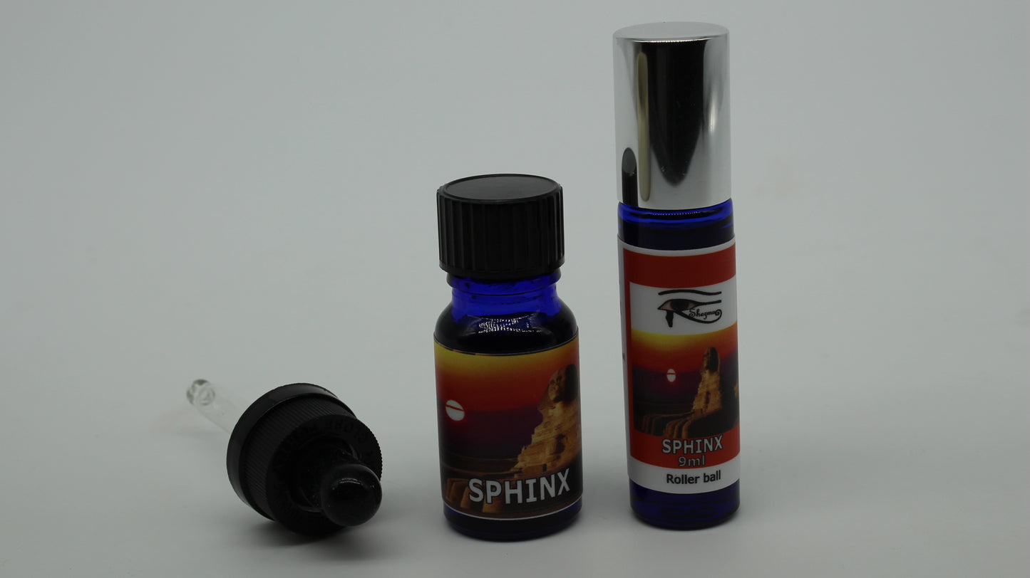 Shezmu SPHINX Egyptian Essences Oils 10ml dropper, 9ml roller. Imported from Egypt