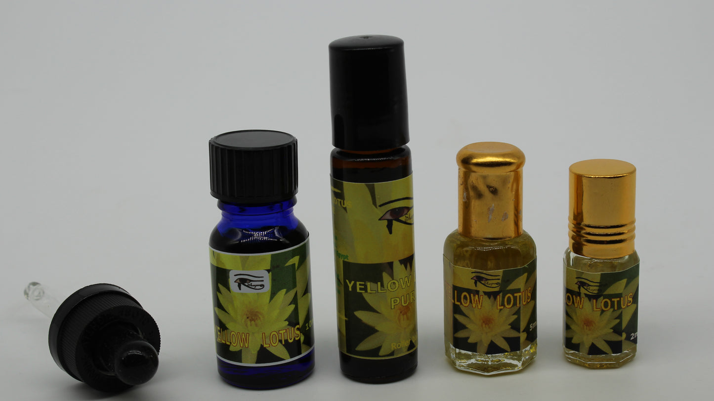 Shezmu PURE Sacred Yellow Lotus Egyptian Oils Essences 10,9,5,2ml roll-on/dropper Egypt