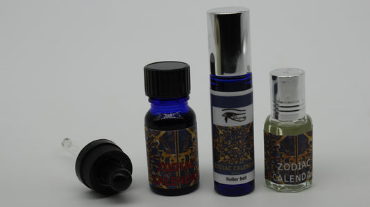 Shezmu  Zodiac Collection ZODIAC CALENDAR  Egyptian Essences Oils 10ml dropper/9ml, 5ml, 2ml roller Imported from Egypt